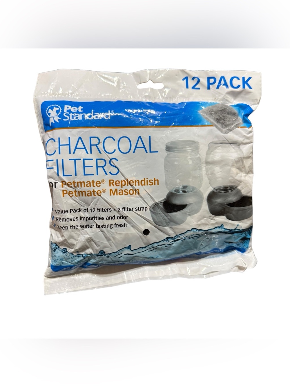 Pet Standard Charcoal Filters Fountains (12 Pack) For Petmate Replenish/Mason